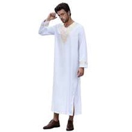 Disqoir Islam Kaftan Muslim Men Clothing Moroccan Caftan Hand Printing Loose And Breathable Djellaba