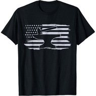 Blacksmith - Hammer Anvil Usa Flag Knife Maker Steel Gift T-Shirt