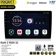 PRIORITY จอแอนดรอยด์ 10นิ้ว Ram2 Rom 32 CPU 4core Androidแท้ จอแอนดรอยติดรถยนต์ Android วิทยุติดรถยนต์ FM GPS Wifi