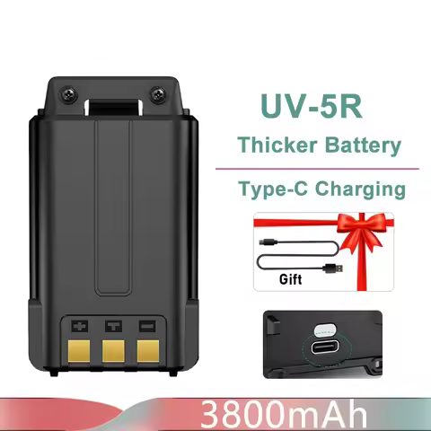 Baofeng UV 5R Battery Type-C Charger Thicker 3800mAh BL-5 For Walkie Talkie Radio UV-5RC UV-5RE BF-F