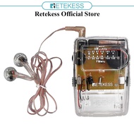 Retekess TR624 Portable Radio Transparent AM FM Headphone Support Customizable Pointer for Manual Mu