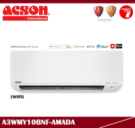 [ Delivered by Seller ] ACSON 1.0HP A3WMY10BNF REINO Inverter Air Conditioner / Aircond / Air Cond R32 WiFi A3WMY10BNF-AMADA (A3WMY10BNF/A3LCY10BN)