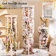 Stuff Toy Organizer Toy Organizer Doll Storage Box Cylindrical Toy Box Rotatable PVC Storage Tube