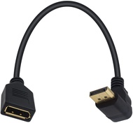Poyiccot Displayport Extension Cable, 90 Degree Displayport Extender Up Angle Displayport Male to Fe