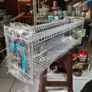 Rak Piring besi Serbaguna 2susun panjang / Rak piring Gantung(E2B2) Tembok Susun Rak Piring Berdiri Promo Diskon N2G6 Plastik Modern Wastafel Stainless Premium Import Besar Jumbo Berkaca Dapur Gratis Ongkir Aluminium Lemari Tertutup Aesthetic Murah Prakti