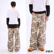 BARON "CADET" CAMO Super Baggy Cargo กางเกงขากระบอกใหญ่ลายทหาร มีกระเป๋าคาร์โก้ กางเกงคาโม่