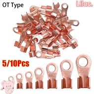 VIOLETLILAC 5/10Pcs OT Cable Connector Kit, 10A-400A OT Type OT Wire Nose Terminal Crimp, Durable Bo