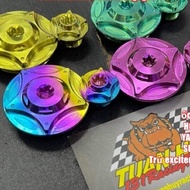 Gr5 titanium screw honda yamaha suzuki fire tray (titanium grade 5 duo cap)