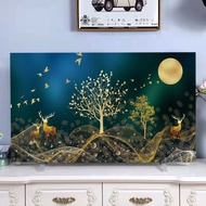 2023IOED95 ♥ In stock ♥ 43 inch TV cover 32 inch LCD monitor cover 50-55 inch home decoration dustproof luxury print pattern desktop hanging universal TV dust cover