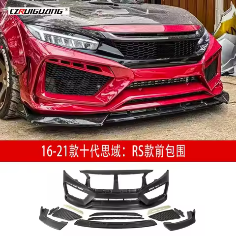 Suitable for 16-21 10th Gen Civic RS Track Bodykit FC450 Front, Wing, Rear Lip, Side Skirts, Top Spo