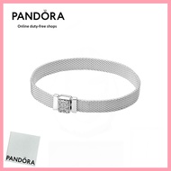 [Duty Free] PANDORA 100% Latest S925 Pure Silver Jewelry Pandora Reflexions Sparkling Clasp Bracelet