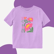 PREMIUM UNISEX CHILDREN'S T-SHIRT 1-10 YEARS COTTON COMBED PICTURE FLAWER CHILD BY DOMINICIC