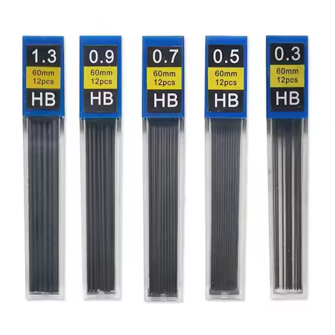 1-12Pcs 0.3 0.5 0.7 0.9 1.3 2.0mm HB Replacement Refill Leads Refill for Mechanical Pencil Drawing A