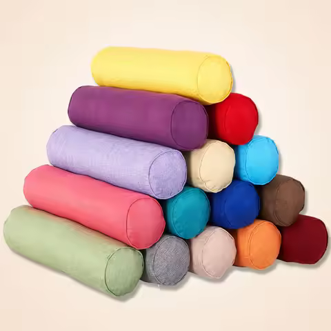 Round Lumber Cushion Pillow Removable Washable Bed Roll Cushions Back Head Support Pillow Travel Cot