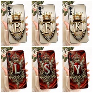 Motorola Moto E32 4G Cover Case Luxury Crown A-Z Letters 2D Flat Pattern Soft Phone Case Motorola E3