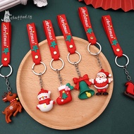 chuffed Christmas Keychain Cute Cartoon PVC 3D Doll Pendant Exquisite Car Key Accessories Girls Bag Ornaments New Year Party Gift Well