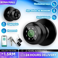 Smart Door Lock Ball Five in One Q7 TUYA APP Password Key Auto-lock Black Home Bedroom