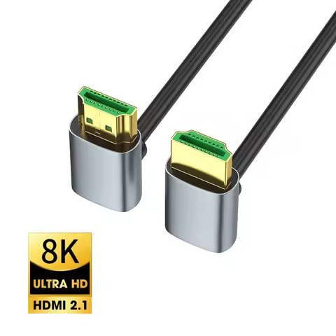 8K HDMI V2.1 Cable 90 Degree Up/Down/Left/Right Angle OD4.0 Ultra-thin Cord 48Gbps EARC HDCP 3D HDR 