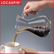 Locaupin Coffee Maker Set , Heat Resistant Glass Carafe Hand Drip Filter Coffee Maker with Handle and Scale