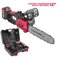 Eletric Chainsaw Free 2 Baterai 48V 12 Inch Portable Genggam Lithium Hight Quality - Chainsaw12-6643