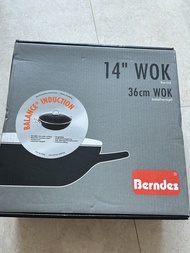 全新Berndes 36cm Non-stick 有蓋雙耳鑊