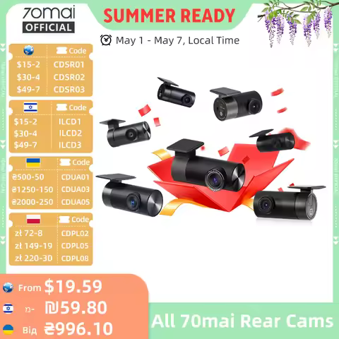 70mai Rear Cam RC06 RC11 RC12 RC14 RC22 Interior FC02 for 70mai 4K A810 A800SE 70mai A510 A200 A500S