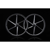 Speedave TurboAero Six Spoke Disc Brake Carbon Wheelset UD Matte Black Decal / Road Bike