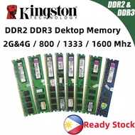 Kingston RAM DDR3 DDR2 800MHz 1333MHz 1600 MHz PC3-10600 4G 2G Desktop PC Memory Ram used