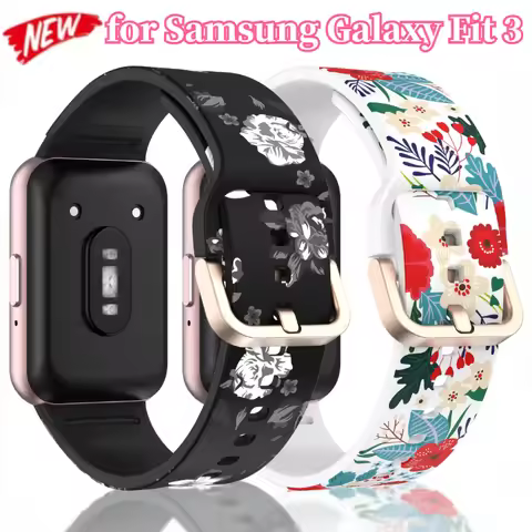 Patterned Silicone Strap for Samsung Galaxy Fit 3 Printed Colored Bracelet Wristband for Samsung Gal