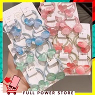 FPS - Cute Transparent 3D Girls Hair Ties 8 in 1 Fashion Hair Ties Love Star Character Korean Style 