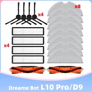 Dreame L10 Pro / D9 Pro / D9 Accessories Parts of  Mop Cloth, Main Brush, Side Brush, Filter For Dre