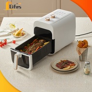 Air Fryer Glass Visible Multi-Function Rectangle Lengthened Air Fryer Oven 6L Large Capacity Steam A