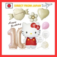 Deerzon Extra Large Hello Kitty Kitty Dull Pink 10 Years Old Dull Color Number Balloon Birthday Deco