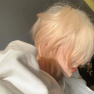 ⊙❍◘Rambut palsu, kepala mullet lelaki, rambut pendek, fesyen Korea, jaring, ekor serigala merah, ram