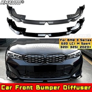 For BMW 3 Series G20 LCI M Sport Front Bumper Lip Front Diffuser Splitter For BMW 3 Series G20 LCI M