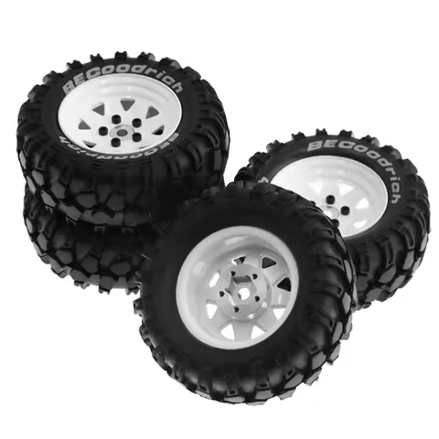 L67A 93mm Metal 1.9Inch Beadlock Wheel Rim Rubber Tire Set for 1/10 RC Crawler Car Traxxas,Triangle 
