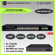 7-STAR* 400W Full 2.5G 24 Port PoE Switch with 24x 2.5G PoE Switch with 6*10G SFP (110-240V)