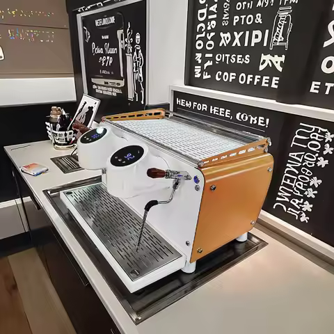 Commercial Espresso Machine 9BRs Double Group PID 3 Separate Boiler Programmable For Cafe Restaurant