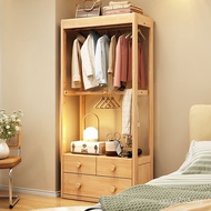 Coat Rack All Solid Wood Mirror Household Storage Rack Floor-length Dressing Bedroom Strap Integrate