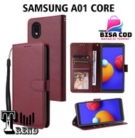 LEATHER CASE FLIP UNTUK SAMSUNG A01 CORE (2020) -FLIP WALLET CASE KULIT SAMSUNG A01 CORE (2020) - C