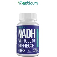 Aesticum NADH 50mg + CoQ10 200mg + D-Ribose 150mg Supplement 60 Veggie Capsules(No.3443)