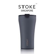 STTOKE [Slated Grey] LEAKPROOF 16/12 Oz Cup Reusable Shatterproof Ceramic Cup Coffee Tea