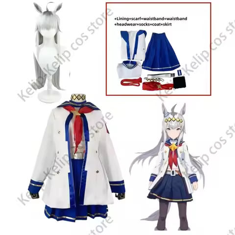 Game Umamusume: Pretty Derby Oguri Cap Cosplay Costume Wig White Sailor Uniform Skirt Coat Adult Wom