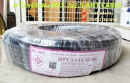 ANT CABLE สายไฟทองแดงแกนแข็ง ฝังดิน สายไฟหุ้มฉนวน 3 ชั้น NYY 2x2.5 450/750V 100เมตร สายไฟเมน/หลัก มา