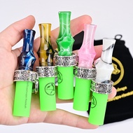 Luminous Silicone Hookah Tip Set Silver-Plated Ring Buckle Resin Pipe Gift Box Portable Mini Hookah 
