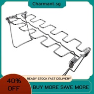 Folding Chicken Wing Leg Rack Stainless Steel Roaster Stand 14 Slots Grill Stand Portable Multifunct