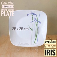Corelle Square Round Dinner Plate deluxe Series 2213 333 Shadow Iris Vitrelle Glass