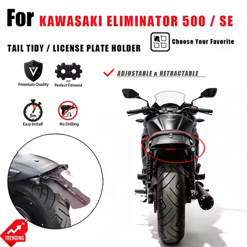 For Kawasaki Eliminator 500 SE EL500 Tail Tidy License Plate Holder Fender Kit LED Turn Signal Acces