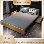 Bed Sofa Living Room Foldable Day-Bed Sofa Multifunctional Sofa Bed Solid Wood With Storage Serene L