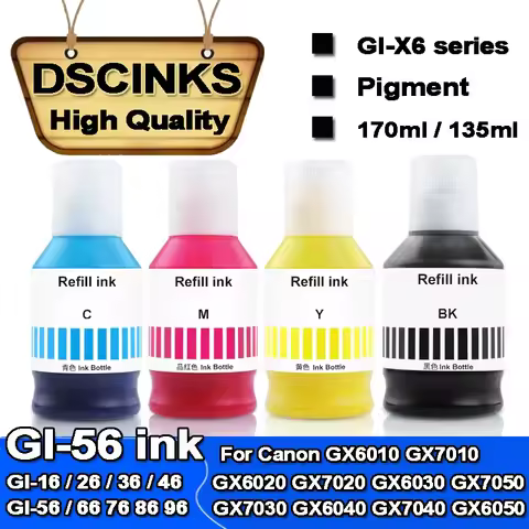 For Canon GI-56 GI56 Refill Pigment Ink for Canon GX6010 GX7010 GX6020 GX7020 GX6030 GX7030 GX6040 G